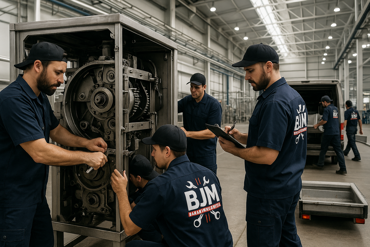 Tareas de desmontaje de maquinaria pesada en entornos industriales